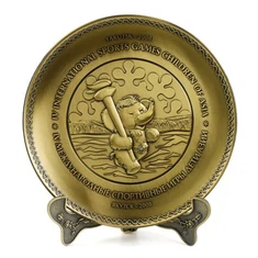 Antik metal præget logo metal souvenirtallerken